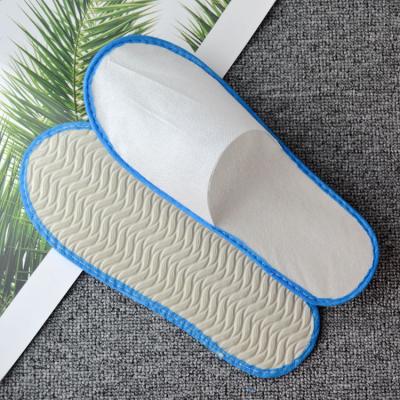 China Hotel Factory Supply Simple Design Cotton Velvet SPA Cheap Close Toe Disposable Slippers With Logo for sale