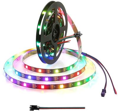 China WS2812 Accessible RGB Desktop Digital 5V Magic Strip Light Led Color 144led Pixel Light Dreamy Strip Light for sale