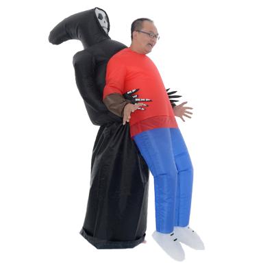 China Party Halloween Carnival Costumes Wholesale Adult Halloween Cosplay Inflatable Black Inflatable Costume OEM Factory Ghost Costume for sale