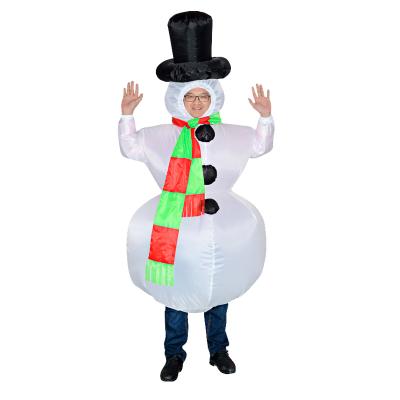 China Party Halloween Carnival Costumes Christmas Inflatable Costume Cospaly Snowman Blow Up Costume Inflatable Blow Up Costume Gift for sale