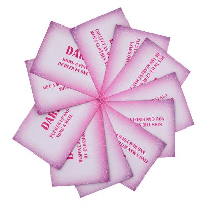 China Funny Pink Bachelor Party Decoration Bachelor Party Party Couples Game Paper Challenge Cards For Girls Night Out for sale