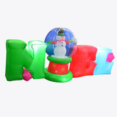 China New Arrival 240cm Outdoor Snowman Globe Inflatable Christmas Party Decoration Alphabet Inflatables Model for sale