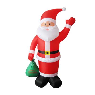 China Hot Selling Christmas Style 180Cm/6FT Christmas Stage Decoration Luminous Inflatable Santa Gift Pack Inflatable Model for sale