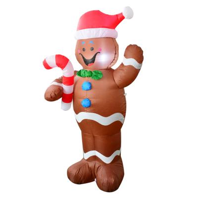 China New Christmas Garden Running Decoration 1.5m Gingerbread Man Inflatable Model Christmas Outdoor Decoration for sale