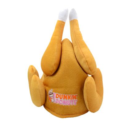 China Adult Size Plush Thanksgiving Turkey Hat Decoraive Plush Turkey Hat Accessory Wholesale for sale