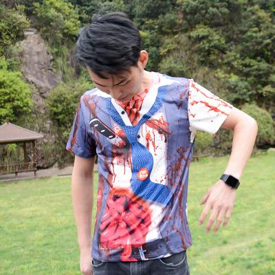 China New Arrival Novelty Halloween Cosplay Creepy Men's T-shirt For Adult Cosplay Role Playing Dress for sale