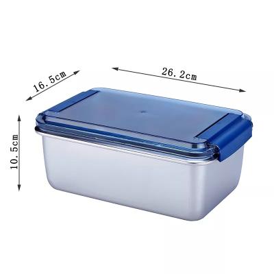 China Sustainable Factory direct sale good quality stainless steel 316 fresh-keeping box food storage container lunch box with plastic lid for sale