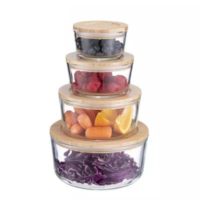 China Sustainable Wholesale Microwavable Borosilicate Glass Food Storage Container Lunch Box with Lid for sale