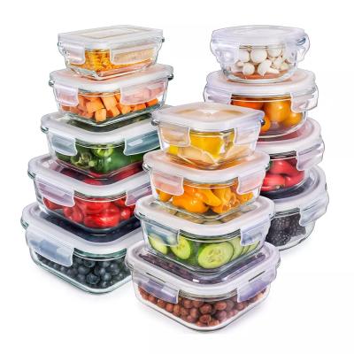 China Sustainable Heat resistant glass storage food container 2022 High borosilicate for sale