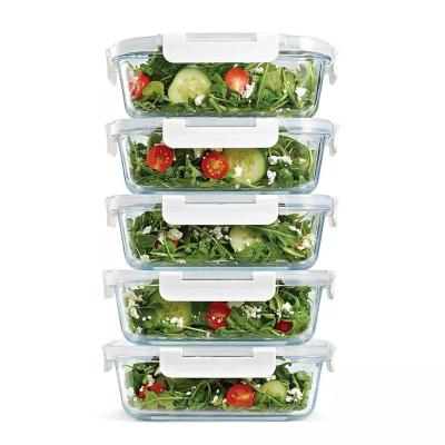 China Sustainable Glass storage food container High borosilicate heat resistant for sale