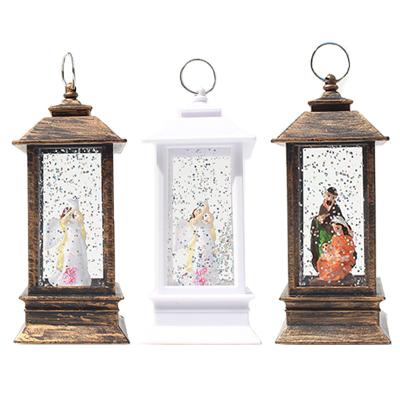 China Exquisite Christmas Ornament Lantern Room Decoration Lights Christmas Snowfall Lamp For Christmas Decoration for sale