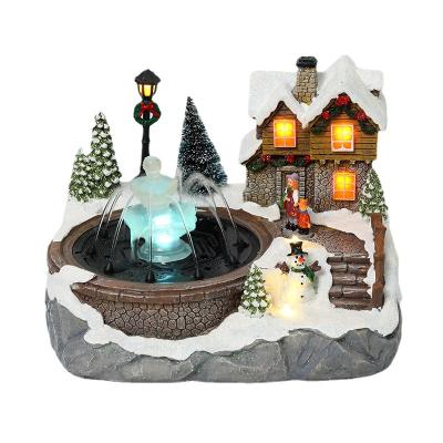 China Exquisite Superior Quality Led Frosted Christmas Decorations Village Houses Toys for sale