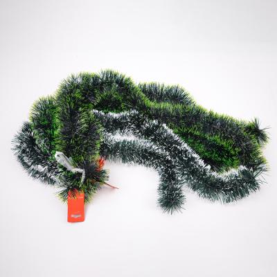 China PVC Christmas Decoration Tinsel Plastic Hang Christmas Tree Green Christmas Wreath for sale