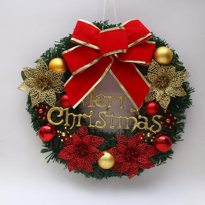 China Hot Selling PVC Unique Design PVC Round Decoration Christmas Red Wreath For Christmas for sale