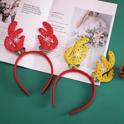 China Economical Eco-friendly PP Custom Design Eco-friendly PP Christmas Reindeer Headband Antler Christmas Headband for sale