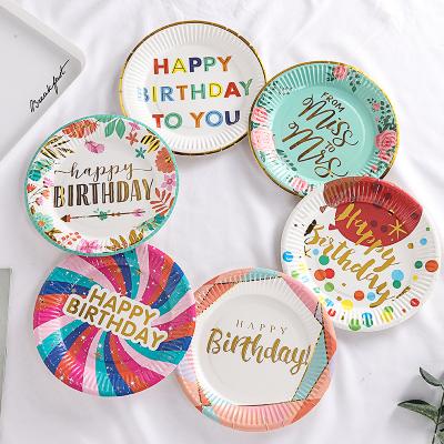 China Factory direct disposable party supplies creative happy birthday party cake tray can be customized for sale