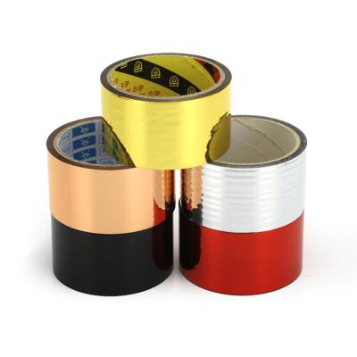 China Wholesale Customized Film Tape BOPP Red Black Silver Aluminum Tape Anti-Static Gold Tape Laser Gold Plating High Quality for sale