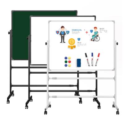 China VCW 120x90 Reversible Mobile Aluminum Frame Whiteboard White Erase Magnetic Dry Board for Home Office School Classrooml for sale