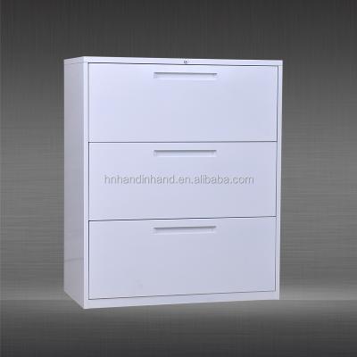 China Wooden Black Side Metal Design Office Furniture 3 Drawer File Cabinet Modern White Side Locking for sale