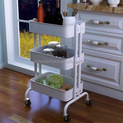 China Single Storage Kitchen Cart Stainless Steel Trolley for sale