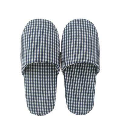 China Wholesale High Quality Simple Custom Made Simple Spa Disposable Spa Plaid Logo Disposable Slipper Home Hotel Cotton Cloth Cotton Disposable Home Club Slipper Making Machine for sale