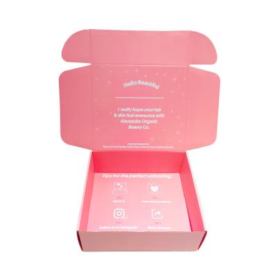 China Recyclable Custom Pink Gift Packaging Box Packing Printed Foldable Corrugated Packaging Craft Paper Boxes Eco - Friendly Cardboard Huaisheng for sale