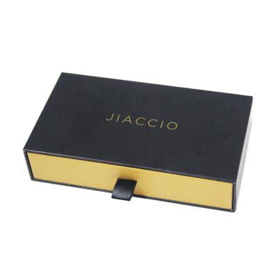 China Packaging Print 157gsm C2S Art Paper +2mm Gray Board Custom Logo Paperboard Recyclable Black Drawer Luxury Jewelry Box Kraft Paper Box for sale