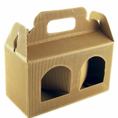 China 2,4,6 Pack Beer Carrier Handmade Recyclable Paper Box With Handle for sale