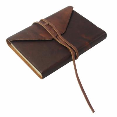 China Hardcover Blank Journal For Wholesale Custom Handmade Leather Offsetting Paper Brown Or CMYK 80gsm Sheets PU Loose Leaf Notebook Hardcover 80 Sheets for sale