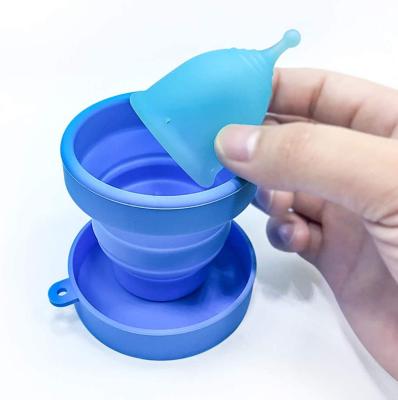 China Food Grade Reusable Silicone Outdoor Use Copa Sterilizer Folding Cup For Menstrual Cup Folding Cup for sale