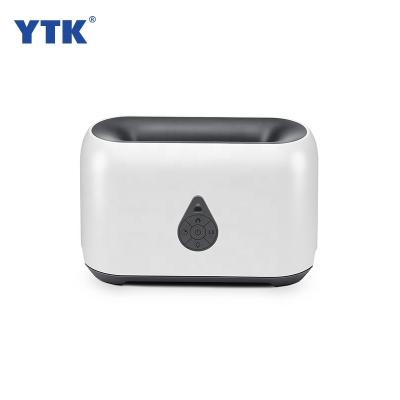 China Hotel Mini Desktop Electric USB Warm Fire Flame Light Effect Air Humidifier Aroma Diffuser for sale