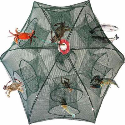 China Portable Multifilament Plant Mesh Fishing Trap Cage Umbrella Fish Trp Net for sale