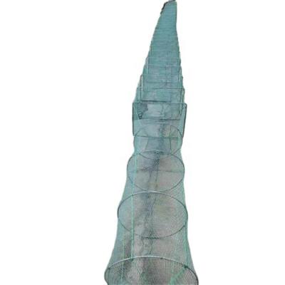 China Multifilament Made In China Fishing Fish Trap Net Along Folding Trap Green for sale