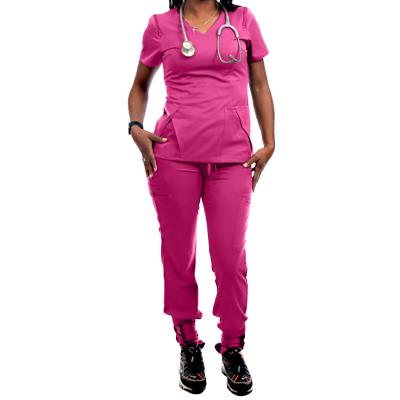 China Fashion Comfortable Nursing Scrub Uniforms Men Women Scrub Set Nurse Pants Hospital Top Uniform Sets for sale