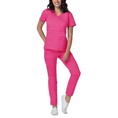 China Comfortable Factory Custom Breathable Care Scrub Uniforms Stretch Jogger Women Scrub Suit Uniform for sale