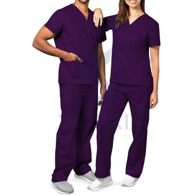 China Best Selling Comfortable Men and Women Hospital Uniforms Nurses Uniform Custom Made Unisex Scrub Uniforms for sale