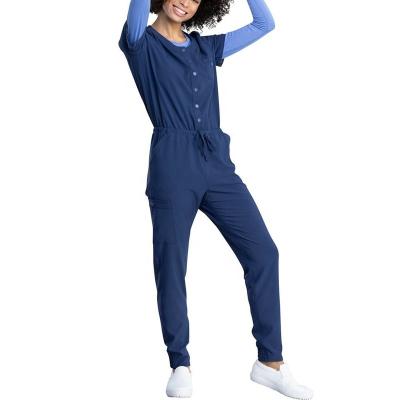 China Comfortable Fashionable Women Overalls Scrubs Custom Nurse Jumpsuits Stylish Scrub Stretch Overalls Scrub One Piece for sale