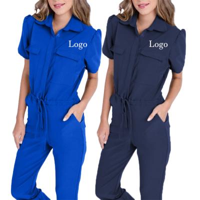 China Comfortable Wholesale Nursing Uniforms Short Sleeve Nusng Overalls Uniform Women Scrubs Overalls for sale