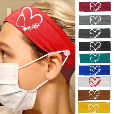 China 2021 Sale Women Head Bands Solid Color Popular Top Nurse HairBands Elastic Bands for sale