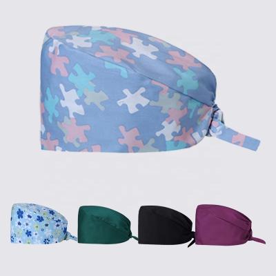 China Wholesale Custom Solid Cotton Comfortable Washable Surgical 100% Breathable Head Covers Hat For Work for sale