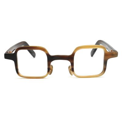 China Luxury High Level Eye Rim Real Buffalo Horn Model Solid Hand 329 Glasses Frames for sale