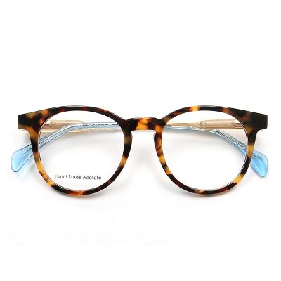 China Reading Glasses And Styling NEWCOMER K9221 Customized Acetate Design Acetate Optical Glasses And Metal Eyeglasses Frames for sale