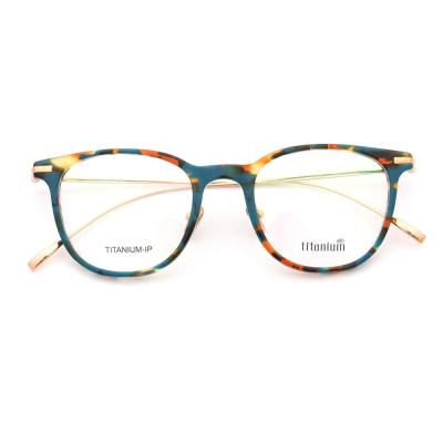 China SUNNY Optical Sights Hot Selling Square Metal Vintage Female Titanium Lightweight Eyeglass Frames 9135 for sale