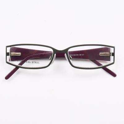 China For thick reading glass metal stainless steel rectangle glass temple glasses S7016 for sale