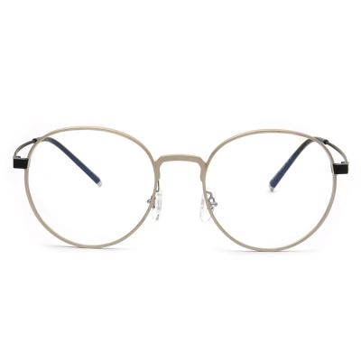 China On sale 2021 hot reading glass simple round aluminum titanium eyeglasses frames for men for sale