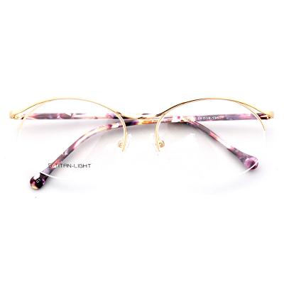 China For Reading Glasses 2021 Fashion Half Frame Stainless Metal Steel Optical Rim Eye Glasses For Women for sale