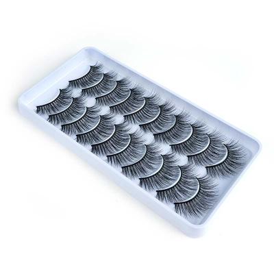 China Full Volume Natural False 3D 5D Eyelashes Handmade Synthetic Silk Lashes for sale