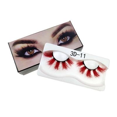 China Colorful Red Yellow Blue Purple Color Mink False Eyelashes Mink Lashes 10-70mm Full Volume Custom Rainbow for sale