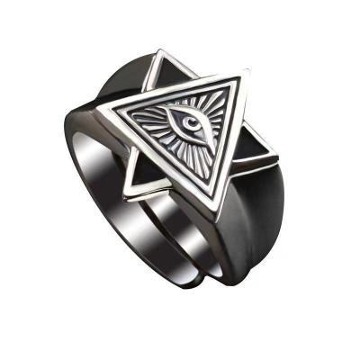 China Environmental Friendly Mens Personality God's Eye Seal Viking Men's Retro Ring for sale