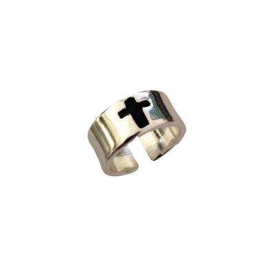 China Durable Manufacturer Wholesale Custom Enamel Open Color Faith Cross Ring for sale